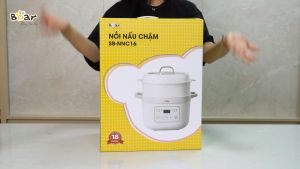 Nồi Nấu Chậm Bear 16L Đa Năng 6 Chế Độ Ninh Nấu Hầm Hấp Tiết Kiệm Thời Gian Giữ Trọn Chất Dinh Dưỡng - SB-NNC16 - Bản Tiếng Việt Bảo hành 18 Tháng