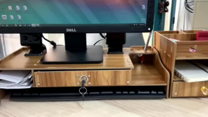 Storage Box Large-capacity Home Office Desktop Storage Drawer Type Shelf Wooden Monitor Stand Riser