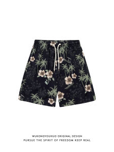 WUKONGYOUHUO | Lightweight Cool Ice Silk Printed Sport Shorts Five Points