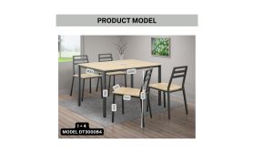 2M-DT3000 Dining Table With (4/6 Units) 2M-CT003 Chair