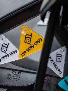 Acrylic Triangle Simple Front Glass Car Parking Move Phone Number Plate License Plate Vehicle Interior Decoration Accessories