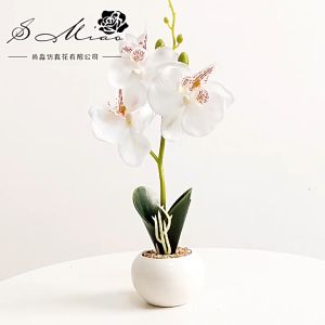 【Free-delivery】 Artificial flowers with vase artificial flowers living room display flowers table decoration flower feel butterfly orchid art home decoration silk flower