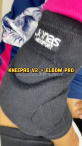 Kneepad Jonas V2 Elbow Pro Touch Terbaru Deker Pelindung Lutut Siku Olahraga Futsal Sepakbola Voli Hitam Putih