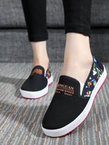 รองเท้าผ้าใบฤดูใบไม้ร่วงสำหรับผู้หญิง รองเท้าลำลองพื้นแบนกันลื่น รองเท้าสวมสบาย สไตล์เรียบง่าย รองเท้าผ้าใบแบบสวมสบายสำหรับนักเรียน