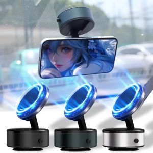 【Pphha】10Q Vacuum Adsorption Car Phone Holder 360° Magnetic Aluminum Alloy Phone Bracket Windshield Suction Cup Foldable Stand for IPhone 12 13 14 15