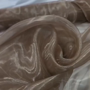 ½ Meter Kain Organdi Organza Kaca Polos warna COKLAT SUSU Premium Bahan Hijab Pita Kursi Dekorasi Dress Meteran