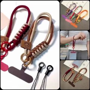 HTF 1pc Phone Case Braided Hanging Rope Lanyard Wristband Phone Lanyard Hand Grip