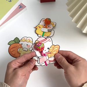 ONE-A93 Kartu Ucapan Permen Lolipop Motif Kartun Lucu Greeting Card Lollipop  / Gift Card Birthday