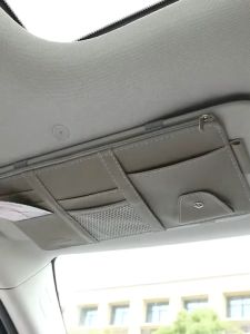 Sun Visor Pocket Card Holder Multifunctional Storage Bag PU Leather Organizer (1pcs) 汽车遮阳板收纳夹