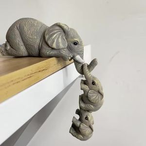 3 Pcs/set Elephant Ornaments Resin Crafts Home Decorations Elephant Pulling Baby Elephant Creative Ornaments Decorations