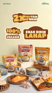 Barefood Bumboo Hap Hap Rice Booster BB Double Protein Hewani Beras Organik Tanpa Pengawet