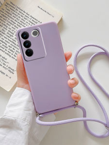 Vivo S16 Silicone Phone Case Full Edge Protection Mens Womens Crossbody Anti-fall Couple Cartoon V50 Compatible Mobile Phone Cover