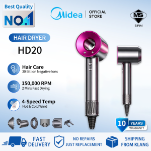 [10 Year Warranty]Midea High Speed Hair Dryer Constant Temperature Hair Care Negative lons Quick Drying Low Noise吹风筒
