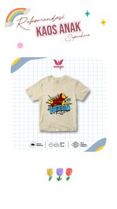 My In Kaos Distro Anak Laki Laki Perempuan Motif Kalakter Ironman Usia 1-11 Tahun K148