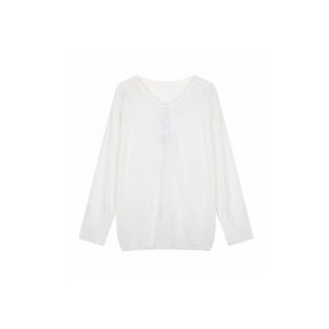 YUEZHONGWEI | เสื้อยืดแขนยาวผ้าลินินไหมสีเหลืองสำหรับผู้หญิงในช่วงฤดูร้อน เสื้อคลุมหลวมๆ บางๆ สไตล์ Old Money เสื้อตัวบน