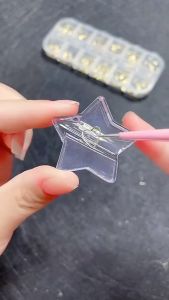 Transparent Star Heart Shape Press Mold Nail Art Decoration Mould Manicure Tool日系美甲压花模具按压棒金属框指甲贴片K金片爱心星星弧度模具