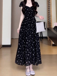 CAOZIMUYI | French Style Floral Tea Party Dress Waist Cinched