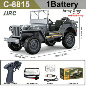 WLtoys | JJRC 1:10 C8815 Rc Car WILLYS JEEP 1941 4WD RTR Crawler Climbing Scale Military Truck Off-road Vehicle Toy For Kids & Adults