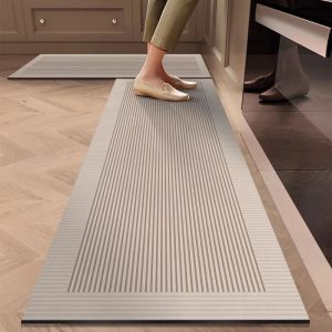 VIKAMA Non-slip Nordic Color Block Striped Rug for Hallway Living Room Balcony Laundry Bathroom Home Decor