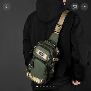 Large Capacity Mens Backpack Casual Multi-Functional Shoulder Bag Sports Chest Bag Horizontal Single Shoulder Satchel Bag