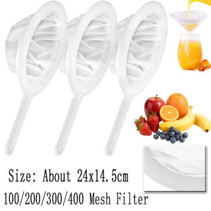 4 Sizes Nylon Mesh Filter Sieve Set 100/200/300/400 Micron Spoon for Coffee Soymilk Kitchen Food Strainer