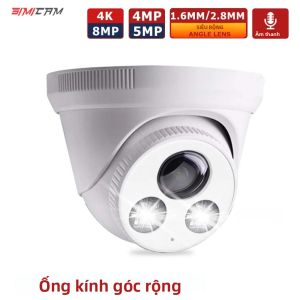 Camera IP An Ninh 4K 8MP Ống Kính Góc Siêu Rộng Camera Giám Sát Dome PoE 5MP 4MP Với Tầm Nhìn Ban Đêm Màu Sắc Cho Onvif NVR