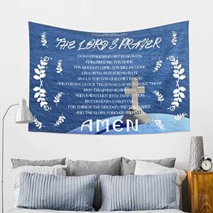 Thảm Treo Tường Hình Thánh Giá Cầu Nguyện Của Chúa Màu Xanh Dương Thể Hiện Đức Tin Kitô Giáo Trang Trí Phòng Ngủ Ký Túc Xá Nhà Cửa Chất Liệu Polyester Không Dệt.