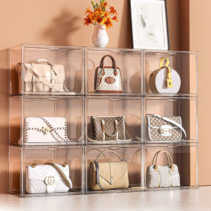 【SG Stock】Women Bag Display Box Full Acrylic Large Bag Storage Box Cosmetic Storage Organizer