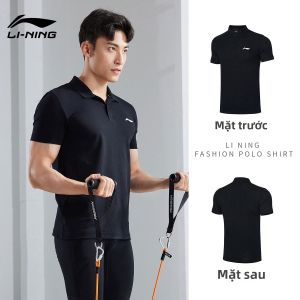 Li-Ning | Áo Polo Nam Tay Ngắn Vải Lụa Băng Thoáng Mát