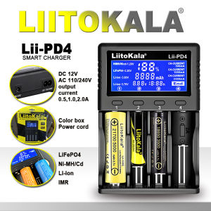 Liitokala Lii-202 Lii-402 5V2A Output Type-C Wire Interface Universal 3.7V 3.2V 3.85V 18650 21700 Rechargeable Battery Charger