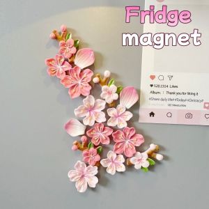 Flower-Shaped Magnetic Fridge Magnets | Peach Blossom Magnets | Pegboard | Entry Door | Magnetic | No-Residue | 3D Decals | Deco
