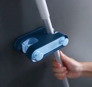 🇸🇬[SG READY STOCK] Bathroom Self Adhesive Broom Mop Holder Shelf Storage Holders Racks Paste Hooks Wall Mounted Stand Self Adhesive