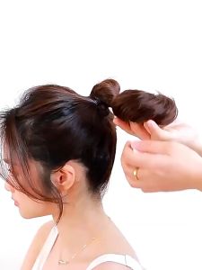 4สี วิกผมมวย วิกผมจุก วิกผมดังโงะ ยางรัดผมทรงโดนัท แบบยางยืด มวยผม (จัดส่งจากประเทศไทย)G2755