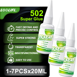 All Purpose 502 Super Glue Instant Adhesive Quick Fixes Strong Bonding For Wood Plastic Metal Repair Ceramic Model Liquid Clear