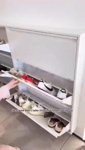 Metal Shoe Rack Big-Capacity Organizer Steel Shoe Cabinet Slim Shoe Storage Box Waterproof for Home