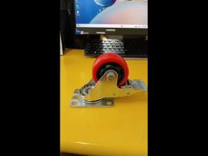 Roda PVC merah 3in Hidup rem troli merah