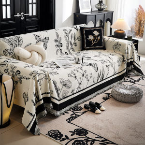ผ้าคลุมโซฟาสไตล์จีนโบราณใช้ได้ทั้งสี่ฤดูกันลื่นดูแพงคลุมทั้งตัวเครื่องสำหรับสามคนผ้าคลุมเบาะรองนั่งสไตล์ฝรั่งเศส