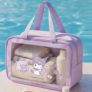 Sanrio | Kuromi Sanrio Waterproof Storage Bag Travel Storage Large Capacity Visible Portable Skincare Makeup Washbag Makeup Bag