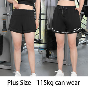 Luoke กางเกงกีฬาขาสั้นสำหรับผู้หญิงวิ่งขนาดใหญ่แห้งเร็วกางเกงธรรมดาหลวมๆฟิตเนสโยคะใส่ได้100กก.