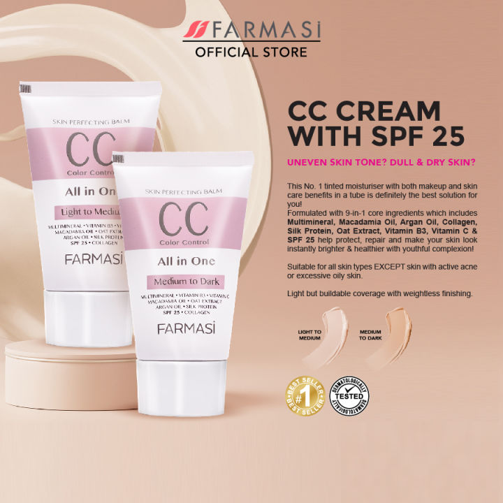 FARMASI CC Cream 50ml Skin perfecting balm color control foundation
