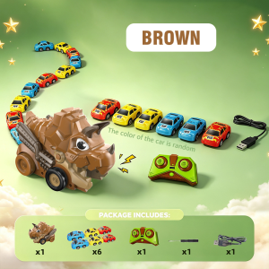 CONUSEA | RC Dinosaur Devouring Car Electric Dinosaur Magnetic Greedy Snake Game Two-Player Interactive Game Educational Battle Toy Gifts