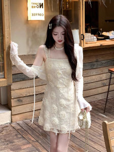Ultra-Fairy Style Womens Summer New Net Sunscreen Clothes Short Sleeve V-Neck Cover up Outerwear with Skirt Small Shawl