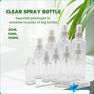 LoviRa 30/50/100ML Transparent Plastic Spray Bottle 30/50/100ML for Alcohol Atomizer Cosmetics Travel