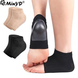 HNKMP | 2PCS Gel Silicone Heel Protector Sleeve Heel Pads Heel Cups Plantar Fasciitis Support Feet Care Repair Cushion Half-yard Socks