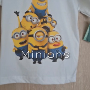 BUTTON DOWN / VIRAL Kaos anak distro kombinasi motif MINION/ pendek LAKI" dan PEREMPUAN/COTTON COMBED PREMIUM