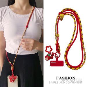 สายโทรศัพท์แบบสะพายข้างแบบยืดหยุ่นพร้อมห่วงลูกปัดสัตว์น่ารักแบบทันสมัยพร้อมสายป้องกันการสูญหายสำหรับผู้หญิง