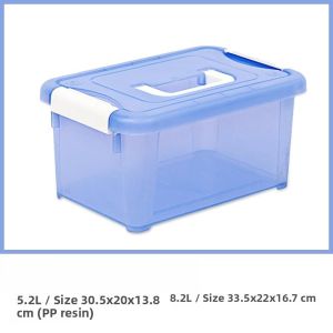 Portable Transparent Plastic Storage Box Small Size Toy Lego Snack Household Storage Box Iris Love Handle Storage Box