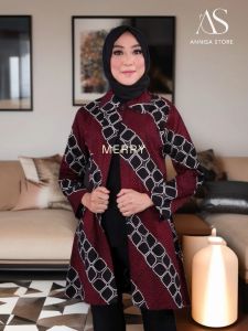 Baju Blazer Batik Wanita Larasati Arimbi 09 Maroon
