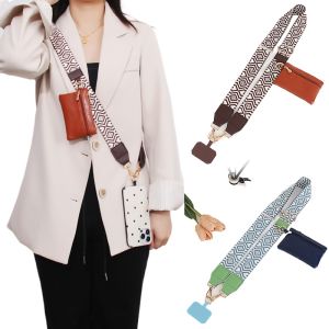 Fashion Phone Lanyard with Zipper Pouch Bag Protable Multifunctional Crossbody Cellphone Neck Staps Hanging Cord with Wallet