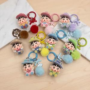 Cartoon Crayon Shin-Chan Keychain Cute Anime DIY Cowboy Creative Pendant Backpack Decoration Car Keychain Accessories Gift Toy
